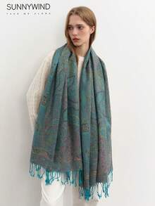 1 pieza Pañuelo/Chal de alta calidad con estampado de paisley - lago verde - Ver 5
