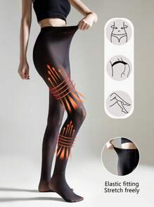 1 pieza Medias de seda de 80g/220g para mujeres para primavera y otoño, calcetines largos y sexys transparentes negros, leggings y medias gruesas y cálidas de felpa para el invierno, pantalones ceñidos para el trabajo y los negocios en invierno (adecuados para temperaturas de 15-25°)