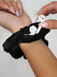 1 件带隐藏口袋的天鹅绒发圈，多功能发饰袋，用于存放钱和小物品，弹性发圈带拉链秘密隔层，可容纳钥匙、现金、口红，多功能隐藏式便携式小袋，适用于旅行、海滩、学校、宿舍、浴室、度假必需品、马尾辫夹、发圈、发橡皮筋、发绳、发饰