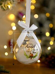 1 Stück Engel im Himmel Dekoartikel, Gedenk-Künstliche Federkugel Weihnachtsdekoration Anhänger, Weihnachtsbaum Dekoration, Heimdekoration, Weihnachtsfeier Zubehör, Weihnachts-Gedenk-Ornament Federkugel, Ein Teil meines Herzens ist im Himmel, Weihnachtsbaum Gedenk-Hängender Anhänger Geschenk für Mama, Papa, Sohn, Tochter, Schwester, Bruder, Oma, Opa