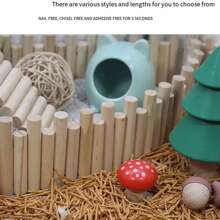 Hamster Habitat Accessories Multiple Size Wooden Bridge Cage Hamster Bendable Fence For Small Animals Climbing