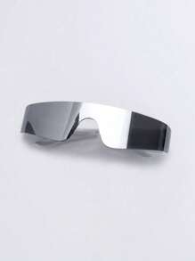 1 件 Y2K 风格无框复古时尚眼镜配件女士 - 銀色 - 查看 2