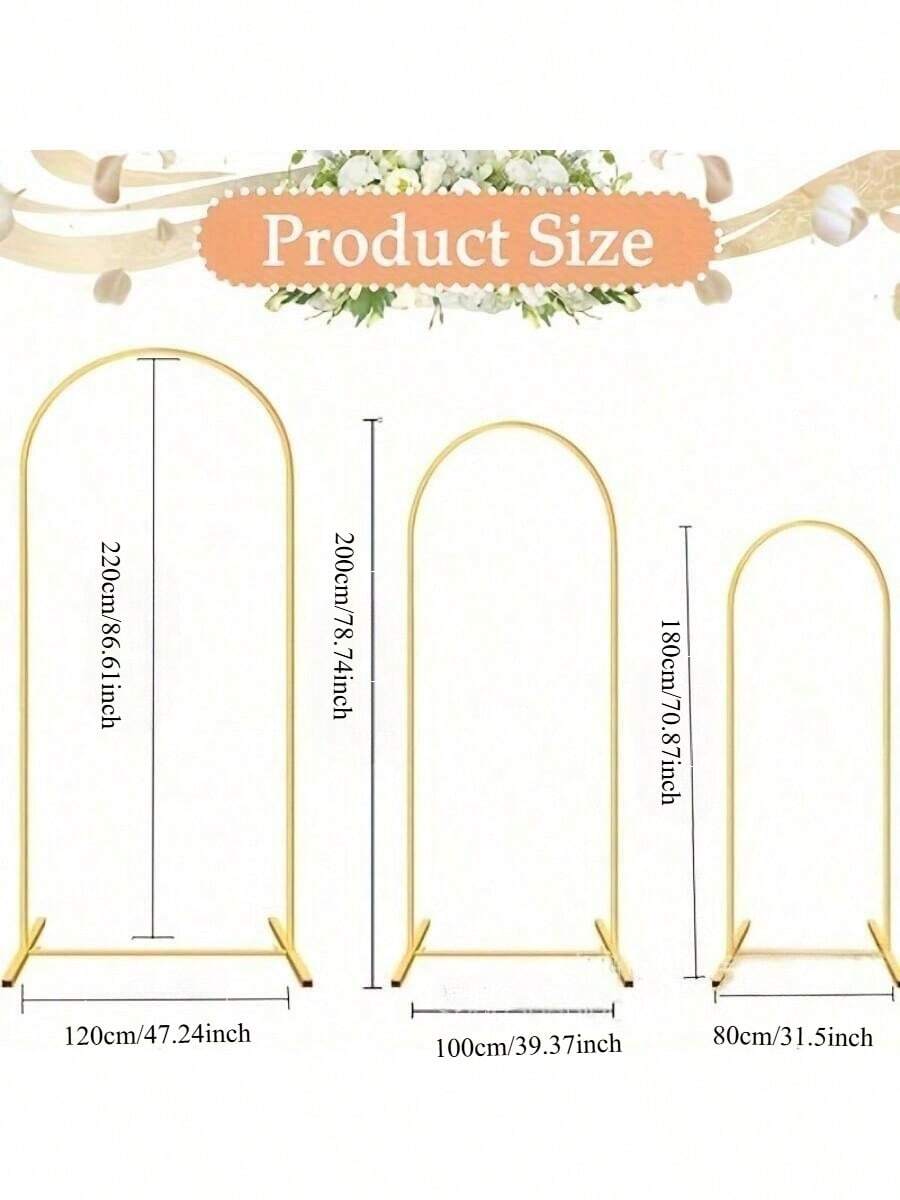 1pc 70/78/86 Inch Golden Arch Frame Wedding Balloon Stand Photography Backdrop Party Decor - Gold - View 1