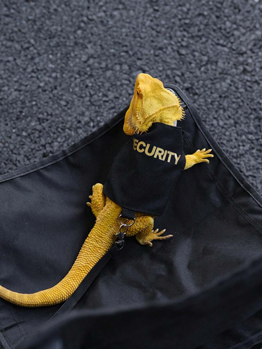 1pc Adjustable Fit" Adjustable Reptile Harness With Leash - Comfort Fit For Bearded Dragons, Lizards & Small Pets - Polyester Outdoor Walking Gear