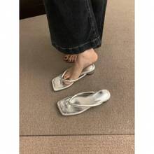 Women Flip-Flops - Silver - View 1