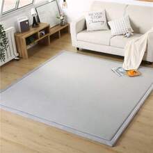 Japanese Tatami Rug, Coral Velvet Area Rug, Baby Mat For Floor Play, 3CM Thick Crawling Rugs, Padded Foam Rug For Kids Playroom, Playpen, Nursery, Living Room, Yoga Mat, New Year Christmas Dorm And Home Decor - Light Grey - View 3