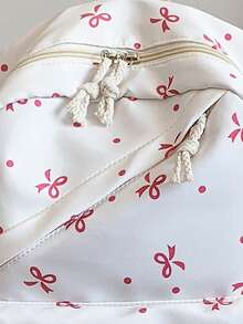 3 Pcs Back To School Backpack Set - Stylish Large Capacity Backpack&Lunch Bag& Pencil Case Multi-Pack,With Laptop Compartment Bow Pattern Nylon Backpack Featuring Adjustable Straps Spacious Multi-Pockets - Lightweight Portable Zipper Bags For Students/Teens/Graduates Perfect For Outdoor/Travel/Middle School/High School /College, Cute Bow Backpack, Bags For University, University Essentials