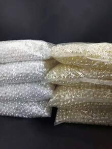 100 viên ngọc trai nhân tạo thời trang sáng bóng tối giản, không phai màu, không bong tróc, trắng tinh khiết và trắng sữa, 2 màu, 2 kích cỡ, ngọc trai giả bằng nhựa ABS, phụ kiện làm đồ trang sức DIY - trắng - Xem 5