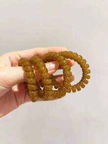 10件/5件透明果冻色发带套装，简约高弹力发带，马尾辫固定器，不会损坏头发，发饰 - 果凍色 - 查看 5