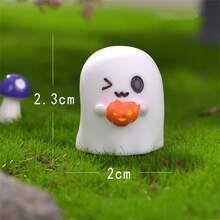 7 Stücke Halloween Sensenmann & Geister Serie Mikrolandschaft Topfdekor, süße Mini Hasen & Geister Figuren