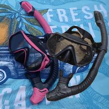 2pcs Couple's Snorkeling Set - Anti - Fog Diving Masks & Dry Snorkels For Romantic Underwater Adventures-Pink - Đen + Hồng - Xem 3