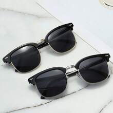 全新复古男女通用驾驶/休闲眼镜，纯色复古 PC（聚碳酸酯）飞行员造型女士时尚眼镜 - 彩色 - 查看 7