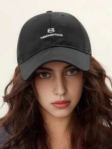 1 pezzo Cappellino da baseball stile classico con ricamo del numero "8" e scritta "THE MOMENT SOUL", design elegante, regolabile, adatto per uomo e donna, perfetto per uso quotidiano, attività all'aperto e protezione estiva
