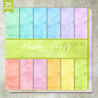 36 Sheets 6inch Colorful Macaron Watercolor Background Scrapbooking Paper, Suitable For Bullet Journal, Scrapbook, Card Making And Crafts,For School Supplies,Back To School