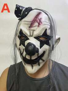 1 件小丑恐怖服装动漫角色扮演面具、节日派对恶作剧道具、微笑小丑恶魔面具、新款小丑迷你面具头饰、化妆舞会万圣节恐怖道具 - 彩色 - 查看 3