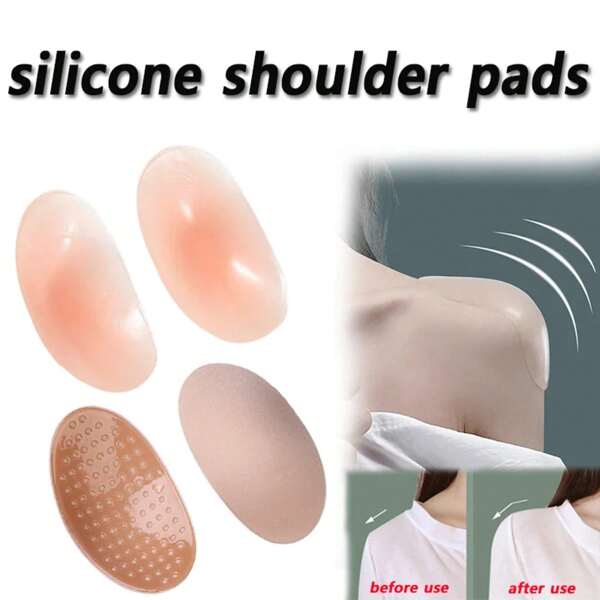 1 Pair Of Removable Invisible Breathable Silicone Shoulder Straps For Clothing, Reusable Self-Adhesive To Strengthen Women's Shoulders