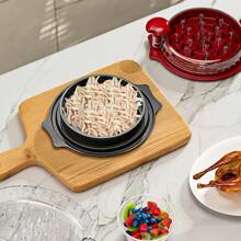 1pc Household Chicken Meat Shredder, Meat Grinder, Meat Separator, Transparent Cover, Rotary Design