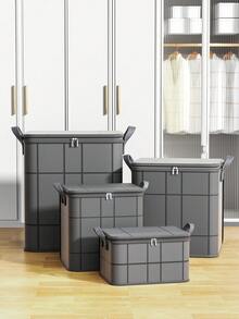 1pc Gray Clothes Storage Bag, Quilt Storage Bag, Foldable Large Capacity Storage Bag, Toy Storage Bag, Soft Cloth Storage Box, Summer And Autumn Clothing Storage Box, Suitable For Family Dormitory Storage And Organization, Wardrobe Storage Decoration