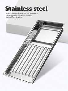 Stainless Steel Disinfection Tray, High Temperature Resistant Manicure Tool Rectangular Holder, Thickened 304 Stainless Steel Dental Oral Alcohol Tool Storage Square Tray, High Temperature Resistant - Multicolor - View 6