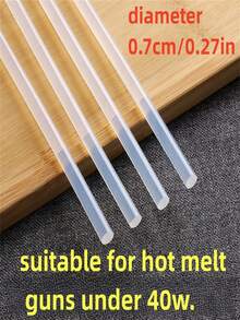 20pcs/30pcs 0.7cm Transparent High Viscosity Hot Melt Glue Sticks, Thermoplastic Room Temperature Curing, Smooth Glue Flow - Transparent - View 7