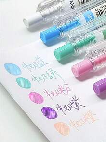 Languo A Set Of 9-Color Large-Capacity Colored Gel Pens, Multi-Color Non-Transparent Doodle Pens, Simple And Cute Ins Style Morandi Color Multi-Color Candy Color Planner Pens, Student Art Character Comic Drawing Note-Taking Colored Pens,For School Supplies,Back To School