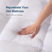 Plush Twin XL Mattress Topper For College Dorm - Extra Long Twin Mattress Pad Cover, Cooling Pillowtop With Deep Pocket, Hypoallergenic Down Alternative Filling, Breathable & Soft Bed Topper - trắng - Xem 2