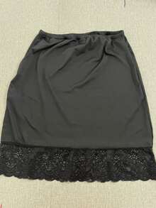 真丝蕾丝边吊带裙、中长衬裙、防走光衬裙