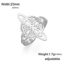 TEAMER 1pc Vintage Stainless Steel Multi-Layer Witch Knot Adjustable Ring, Unisex Fashion Lucky Commemorative Gift For Friends - Simple Series - View 9