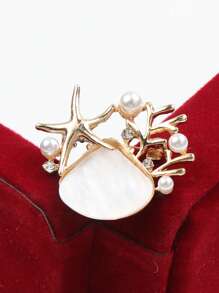 Exquisites Design Glimmerschalen Perle Broschen für Damen, elegante hochwertige Mode Party Hochzeit Anstecker