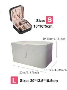 Large-Capacity Luxury Leather Double-Layer Jewelry Storage Box With Layered Design And Accessory Tray. Suitable For Women/Girls, It Can Store Earrings, Necklaces, Rings, And Bracelets. It Is The Perfect Gift For Mothers/Wives/Valentine's Day Or For Classmates And Best Friends During Back-To-School Season.,Room Decor - Multicolor - View 8