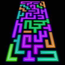 118 X 39 Inch Neon Light Up Dance Floor Glow In The Dark Runner UV Reactive Blacklight Floor Aisle Runner Decor Wall Props For 80s 90s Neon Birthday Party Decorations(Rectangle) - 迷宮 - 查看 7