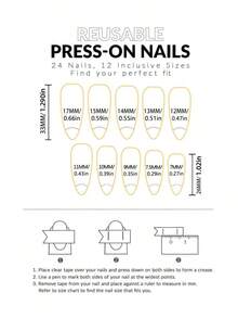 24pcs Black Press On Nails Smudge False Nails Short Coffin Shape Fake Nails Manicure Set Includes 1sheet Adhesive Tabs & 1pc Mini File Perfect For Everyday Wear, Elegant & Fashion Fairy Nails, Nails Press On, Christmas & New Year Nails, Christmas Decoration, For Holiday, Party - Multicolor 1 - 查看 5