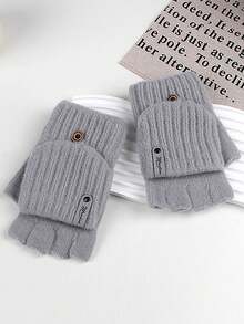 1 双露指可转换针织手套，适合 3-16 岁儿童，男女通用设计，秋冬季保暖，不影响书写灵活性。 - 彩色 - 查看 7