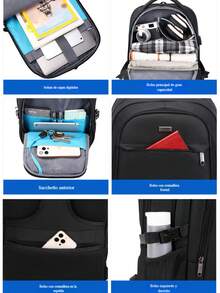 Large-Capacity Backpacks, Casual Backpacks, Multifunctional Computer Bags For Business Trips - Black - View 8