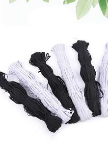 10 metros Banda elástica plana blanca/negra, tela de goma para vestido de novia, accesorios de costura elásticos, banda elástica de látex de alta elasticidad, banda elástica de goma DIY para costura, banda de costura de alta elasticidad, cuerda elástica de costura para tela de costura DIY, cinta adhesiva elástica de poliéster, adecuada para costura DIY, manualidades, accesorios para el cabello y vestidos de novia, accesorios, banda elástica plana ancha, banda para prendas. - Multicolor - Ver 7