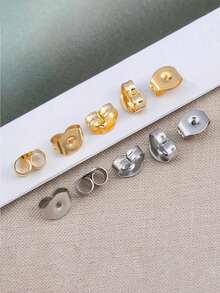 100个不锈钢耳钉配件，蝴蝶耳塞，DIY耳钉耳塞，耳饰批发 - 彩色 - 查看 2