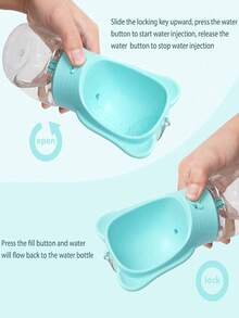 1pc Portable Pet Travel Bottle For Dog And Cat For Outdoor Dog Outing Dog Stuff - Màu xanh bạc hà - Xem 4