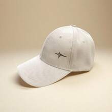 1pc Unisex Casual Minimalist Heartbeat Embroidery Pattern Adjustable Baseball Cap, Suitable For Daily And Outgoing Wear - Multicolor - View 3