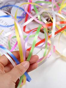 1 件纯色气球丝带扎带，粉色塑料气球丝带，用于派对装饰、绑气球绳、圣诞气球配件 - 彩色 - 查看 8