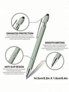 10 支金属伸缩圆珠笔套装，带触摸屏笔尖 - 中等粗笔尖，书写流畅，防滑手柄，兼容多种设备 - 适合日常学校/办公室使用 - 彩色 - 查看 4