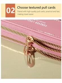 Classic Wallet, Large Capacity Clutch Wallet With Zipper, Card Clip With 8 Slots And Multiple Compartments, Elegant Hand Clutch - 深粉 - 查看 7