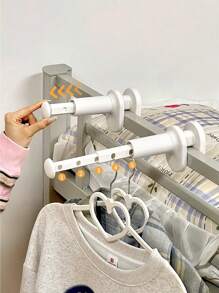 2 件/1 件 [安全抓握] 可调节伸缩晾衣架，带旋转夹 – 白色塑料衣架，适用于宿舍、浴室和衣帽间 – 为旅行者提供安全快速干燥的解决方案，宿舍必备品 | 多功能衣架 | 安全抓握功能，晾衣架