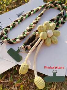 2026 New Year & Valentine's Day Smart Phone Lanyard Crossbody Bag, Women's Long Floral Handmade Woven Strap, Durable, Anti-Lost For Outdoor, Comes With Pad Ring, Suitable Gift For Moms, Smart Phone Wrist Strap, Smart Phone Charm, Key Chain, Smart Phone Crossbody Bag, Phone Accessories, Phone Pendant - Multicolor - View 6