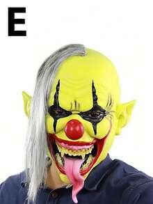1 件小丑恐怖服装动漫角色扮演面具、节日派对恶作剧道具、微笑小丑恶魔面具、新款小丑迷你面具头饰、化妆舞会万圣节恐怖道具 - 彩色 - 查看 16