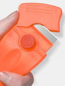 1个便携式多用途刮刀，不伤表面，玻璃胶刮刀，地板和瓷砖粘合剂去除剂，标签贴纸去除工具，轻松去除墙漆、贴纸，轻松去除玻璃、瓷砖、地板上残留的胶印，表面无划痕！适用于厨房、浴室 - 橘色 - 查看 3