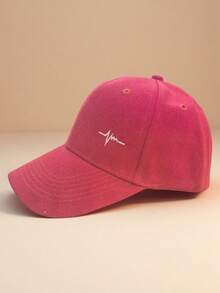 1pc Unisex Casual Minimalist Heartbeat Embroidery Pattern Adjustable Baseball Cap, Suitable For Daily And Outgoing Wear - Multicolor - View 9