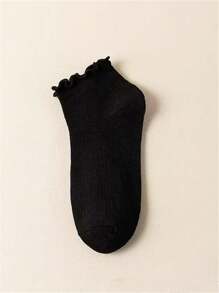 1 Paar/5 Paar Damen Einfarbige Lässig Rippstrick Socken, bequem und weich für alle Jahreszeiten