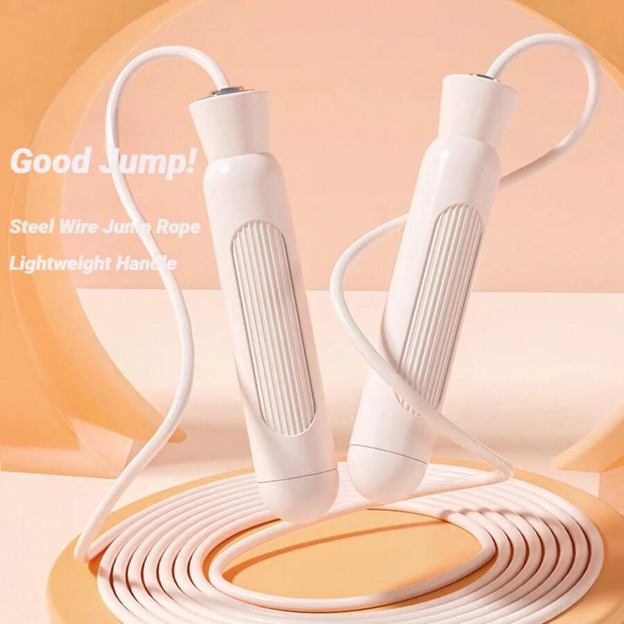 Cuerda de saltar ajustable para ejercicio, pérdida de peso, fitness para mujeres, hombres y niños, longitud de cuerda, saltos de carga de peso en interiores - Blanco (3M) - Ver 1