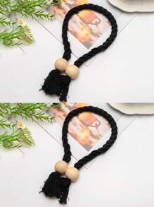 1/2/4/8 szt. Magnetyczne uchwyty do zasłon okiennych, proste drewniane klamry z frędzlami, odpowiednie do sypialni, salonu, kuchni i dekoracji domu