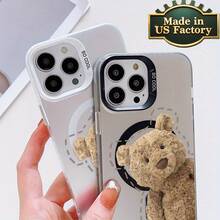 Bear Doll Pattern Phone Case For IPhone 16 Men 16 Creativity 12 Phone Cases 16PRO Premium 15PRO Magnetic Wireless Charging Case 14PROMAX Women 16PLUS Cute 14PRO Thickened TPU 13PRO Aesthetic 15 Unique 12PROMAX Shockproof And Anti-Fall 12PRO/11PRO/15PROMAX/13PROMAX/11PROMAX/16PROMAX/13/14/15PLUS/14PLUS - Blue - View 5